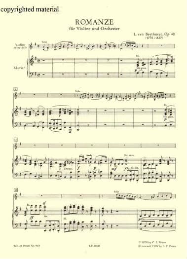 Beethoven - 2 Romances, Op 40 and 50 with CD - for Violin and Piano - edited by Igor Oistrakh - Peters Edition - Image 2