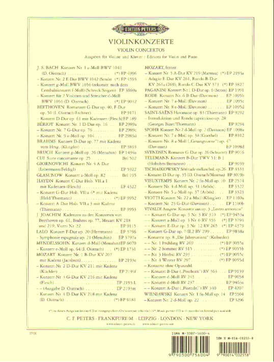 Beethoven, Ludwig - Concerto in D Major Op 61 for Violin and Piano - edited by Flesch - Peters Edition - Image 3