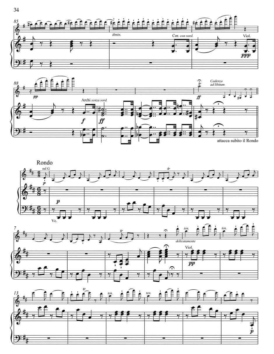 Beethoven, Ludwig van - Concerto for Violin and Orchestra in D Major, Op 61 - for Violin and Piano - edited by Jonathan Del Mar - Barenreiter URTEXT - Image 3