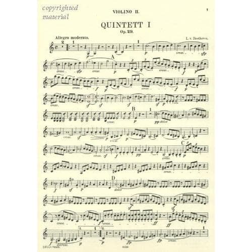 Beethoven, Ludwig - 4 Quintets Op 4, 29, 104, 137 for Two Violins, Two Violas and Cello - Peters Edition - Image 3