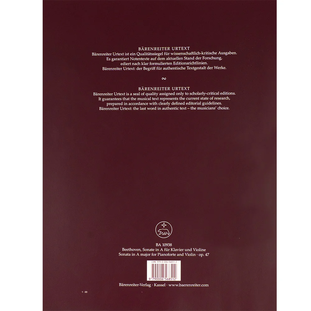 Beethoven, Ludwig van - Sonata for Pianoforte and Violin in A major op. 47 "Kreutzer Sonata" - Image 3