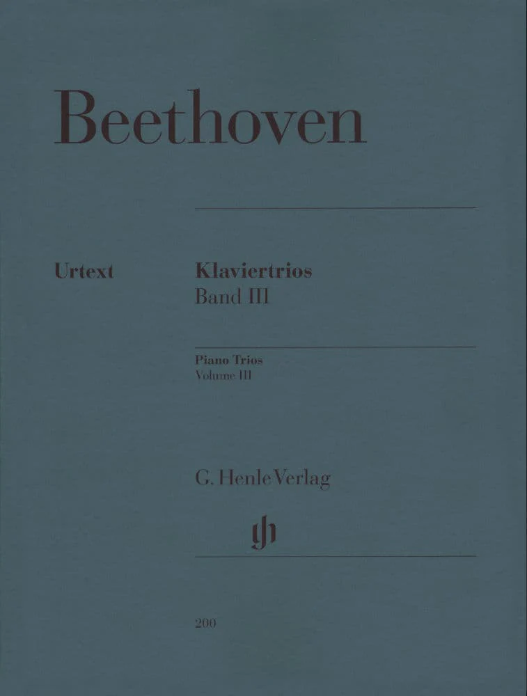 Beethoven, Ludwig - Piano Trios Volume 3 for Violin, Cello and Piano - Henle Verlag URTEXT Edition