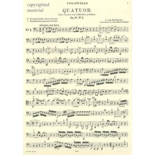 Beethoven, Ludwig - 6 String Quartets Op 18 for Two Violins, Viola and Cello - Arranged by Moser - Peters Edition - Image 5