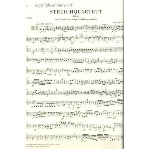 Beethoven, Ludwig - 6 String Quartets Op 18 for Two Violins, Viola and Cello - Henle Verlag URTEXT Edition - Image 4