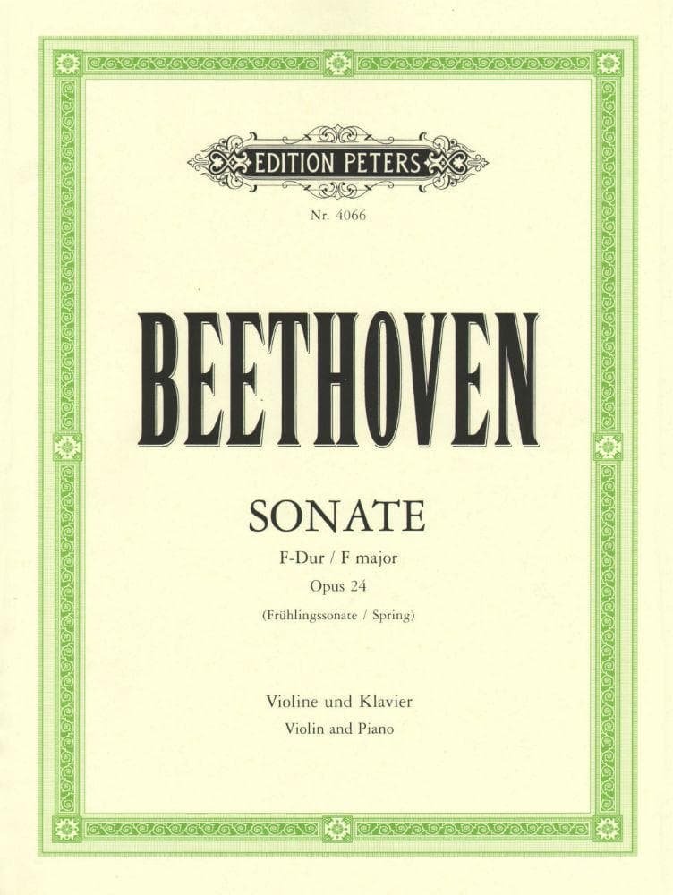 Beethoven, Ludwig - Sonata No 5 in F Major Spring Op 24 for Violin and Piano - Arranged by Joachim - Peters Edition