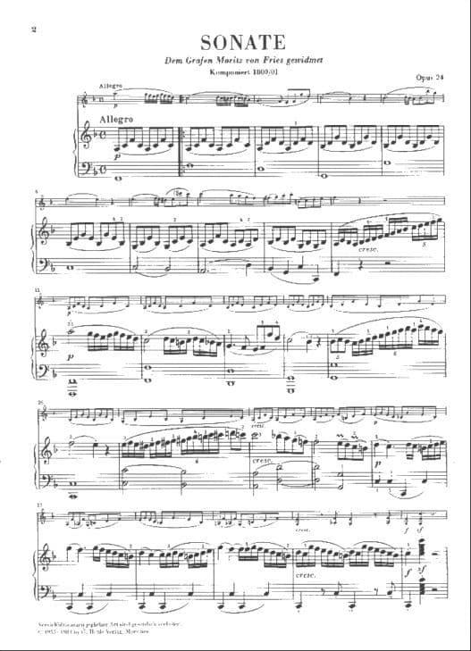 Beethoven, Ludwig - Violin Sonata No 5 in F Major, Op 24 "Spring" - Violin and Piano - edited by Max Rostal - Henle Verlag URTEXT Edition - Image 2