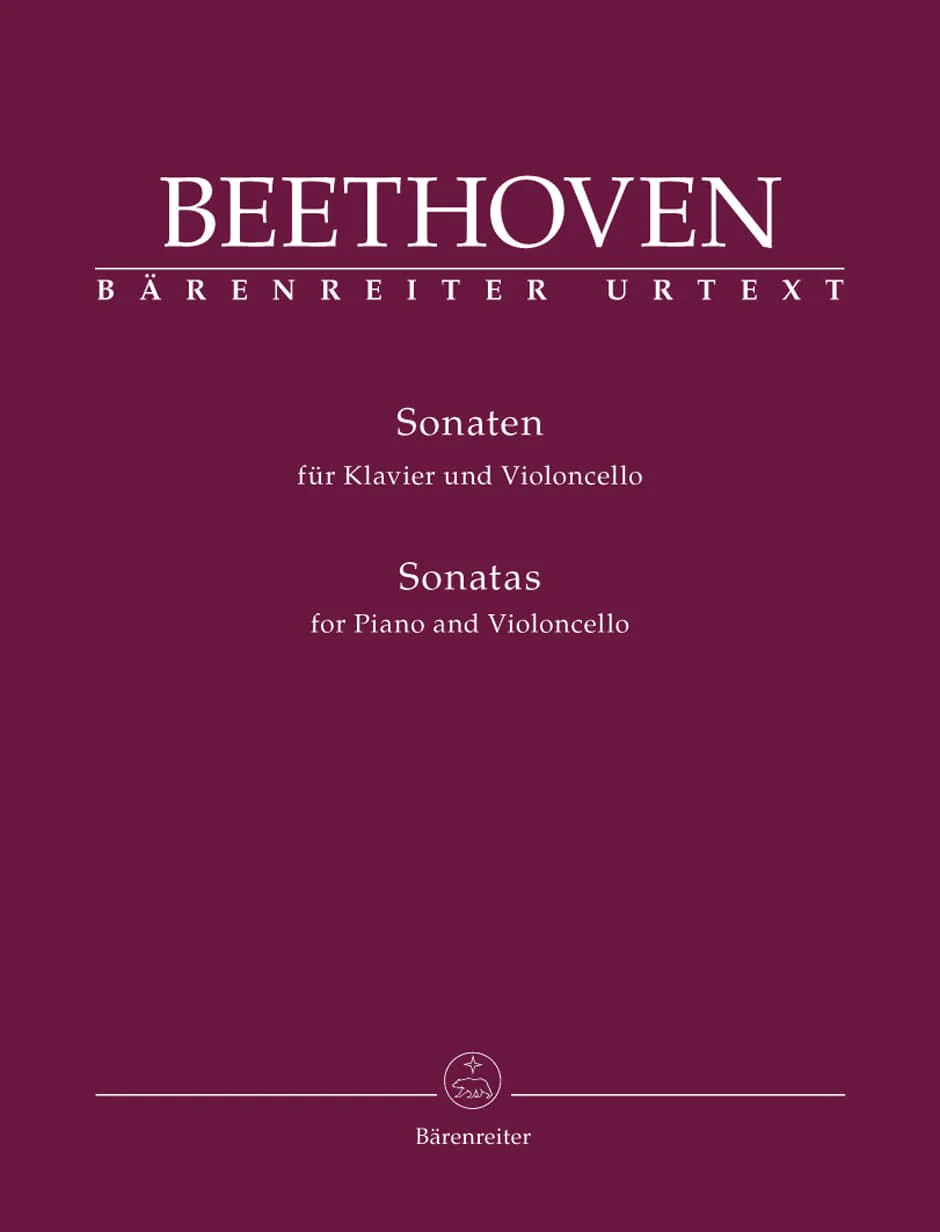 Beethoven, Ludwig - Sonatas Op 5, 69, 102 for Cello and Piano - Edited by Del Mar - Barenreiter URTEXT Edition