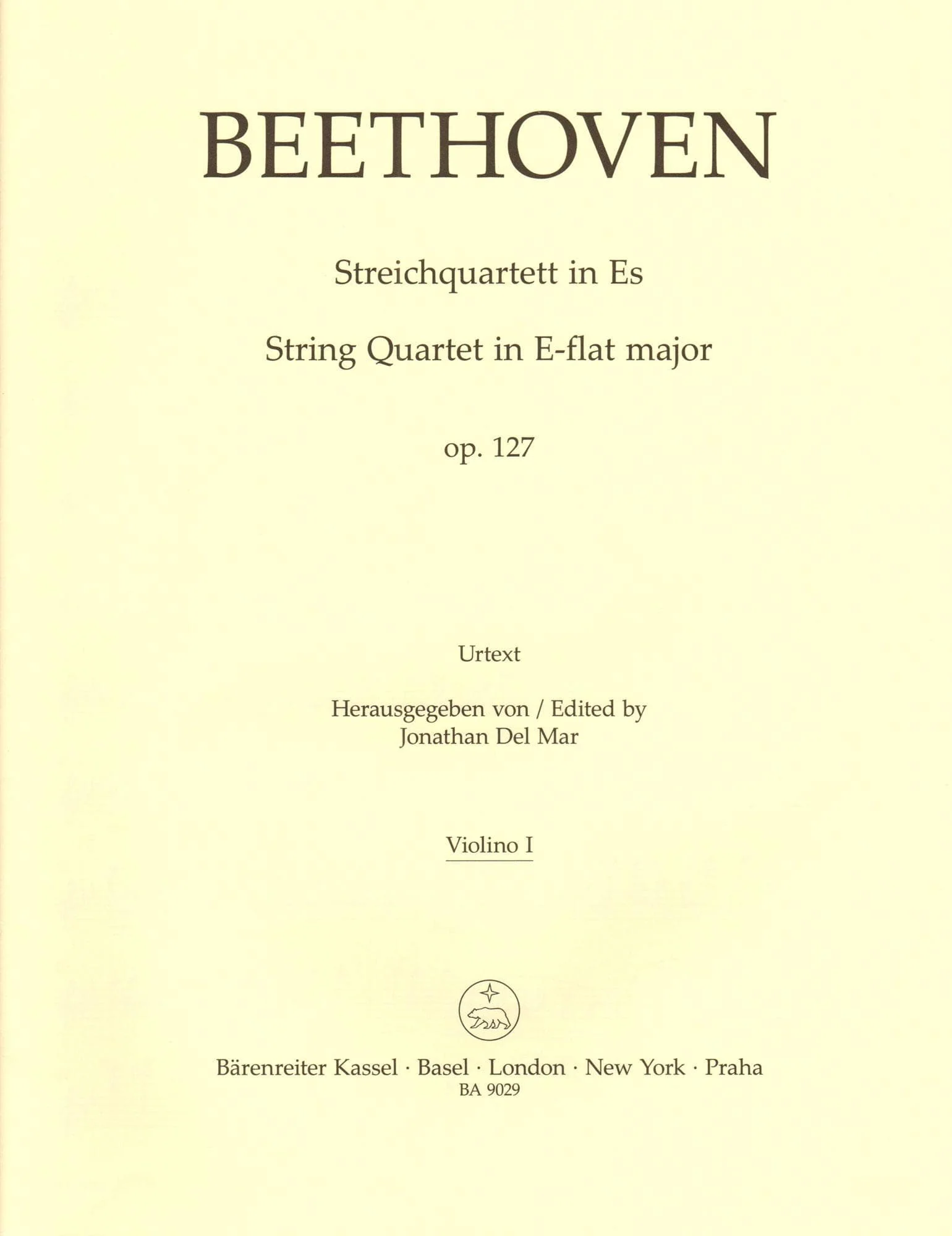 Beethoven, Ludwig van - String Quartet in E-flat major, op. 127 - Parts ONLY - edited by Jonathan Del Mar - Barenreiter URTEXT - Image 3