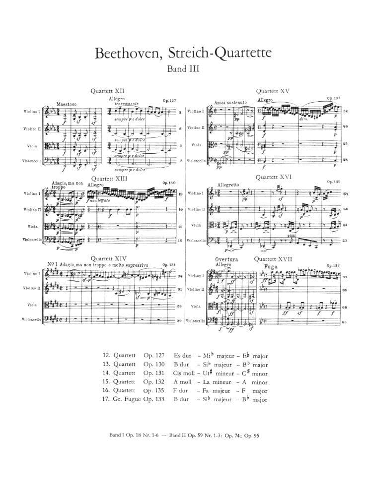 Beethoven, Ludwig - String Quartets Op 127, 130-133, 135 for Two Violins, Viola and Cello - Arranged by Moser - Peters Edition - Image 2