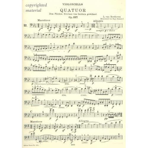 Beethoven, Ludwig - String Quartets Op 127, 130-133, 135 for Two Violins, Viola and Cello - Arranged by Moser - Peters Edition - Image 5