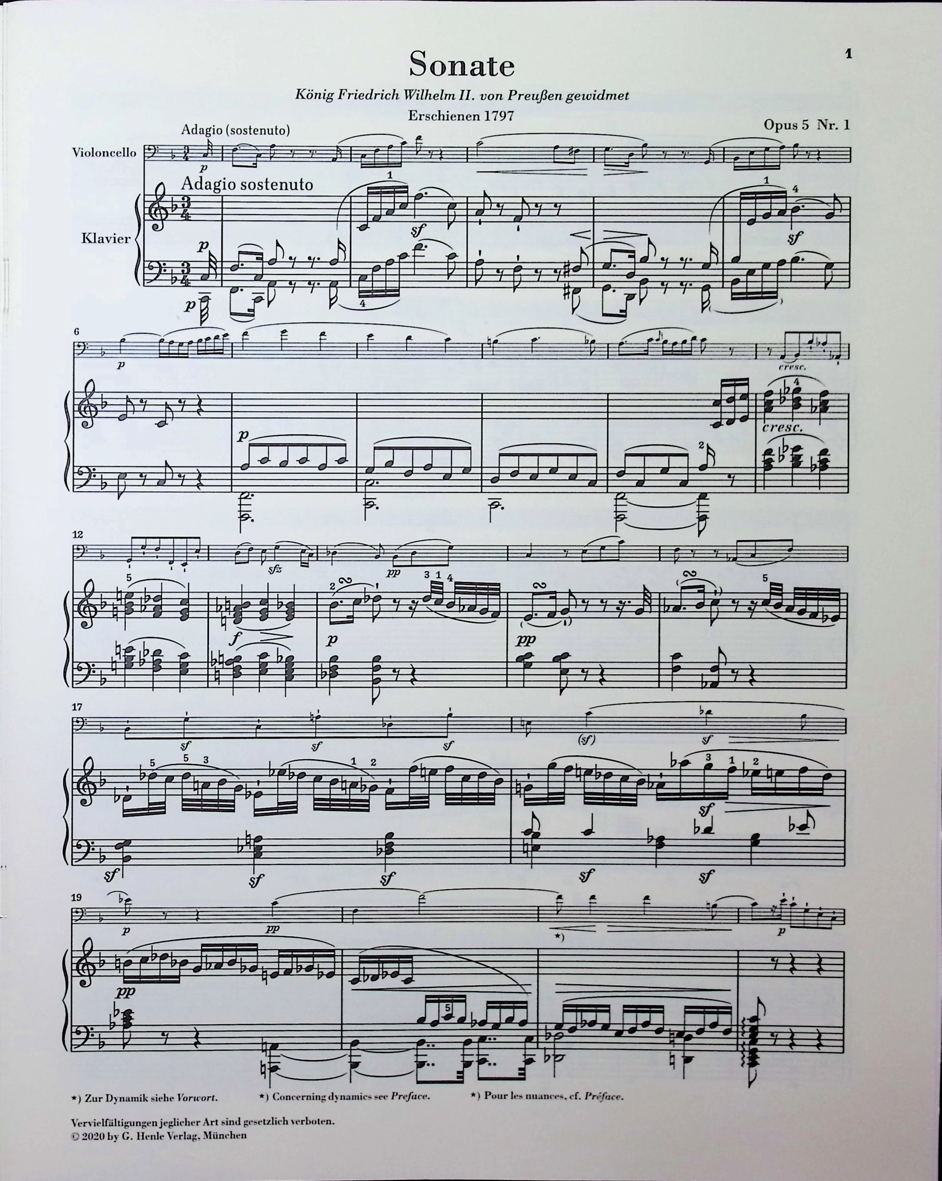 Beethoven, van Ludwig - Sonata in F major op. 1 for Piano and Violoncello - Edited by Dufner - G. Henle Verlag - Image 3