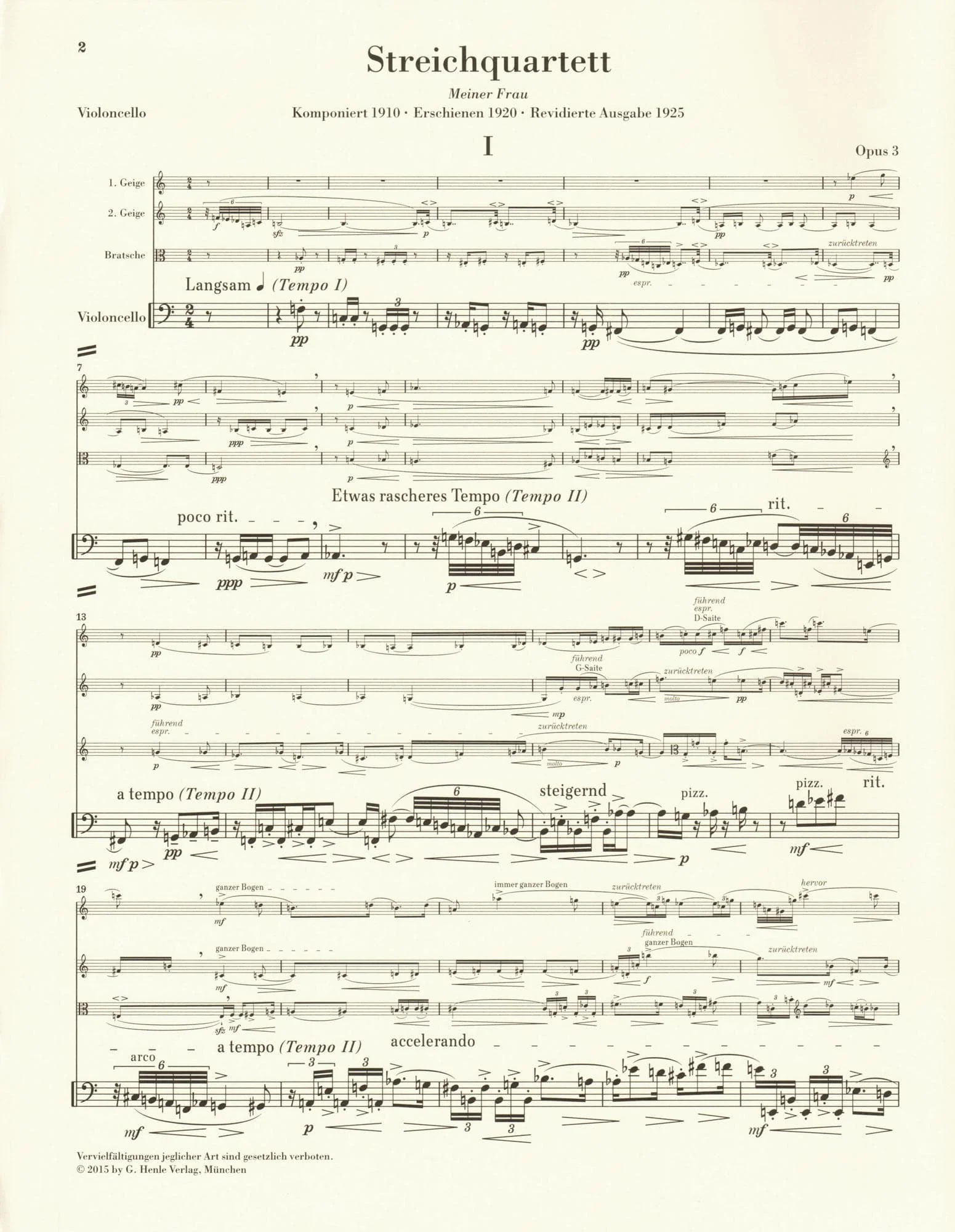 Berg, Alban - String Quartet, Op. 3 - with Parts in Score Form - edited by Ulrich Scheideler - G. Henle Verlag URTEXT - Image 5