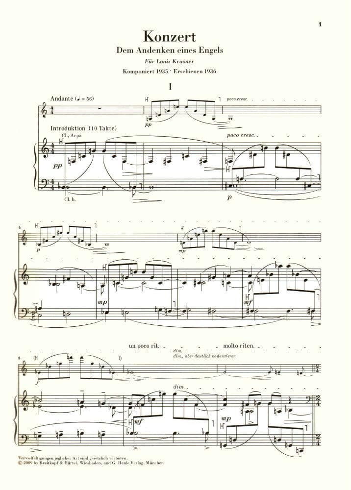 Berg, Alban - Violin Concerto - Violin and Piano - edited by Frank Peter Zimmermann - G Henle Verlag URTEXT - Image 3