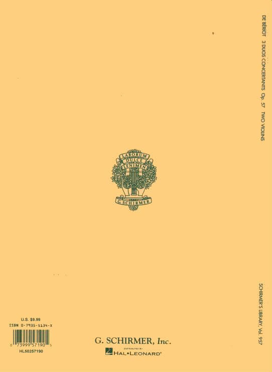 Beriot, Charles De - 3 Duos Concertants Op 57 for Two Violins - Arranged by Mittell - Schirmer Edition - Image 3