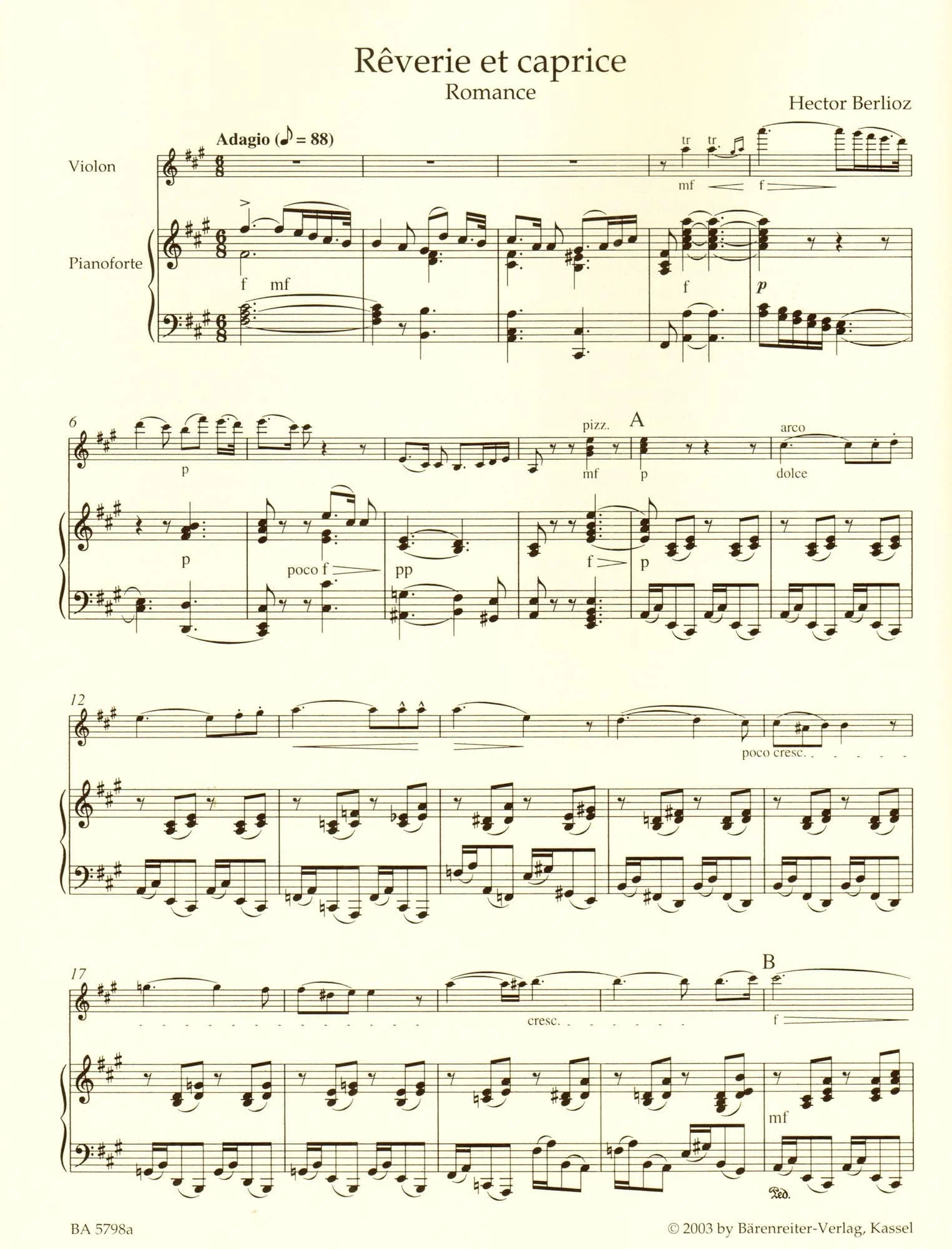 Berlioz-Reverie et Caprice for Violin and Piano - Image 3