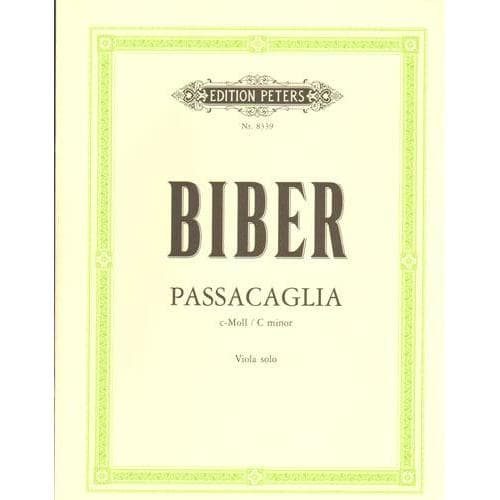 Biber, Heinrich von - Passacaglia in c minor for Viola - Arranged by Lebermann - Peters Edition