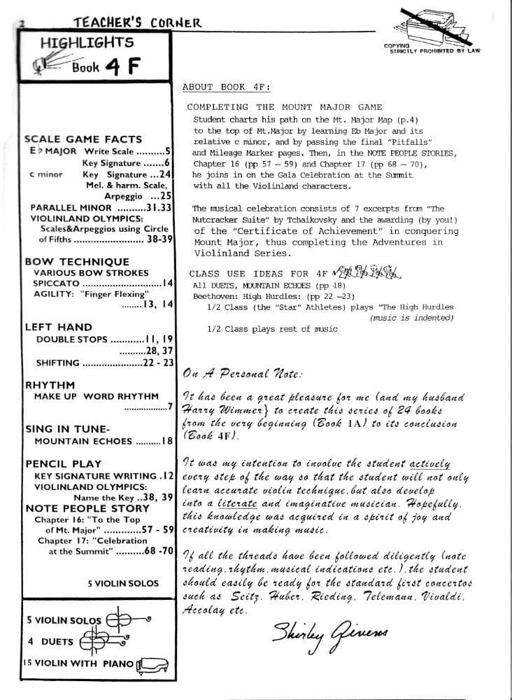 Givens, Shirley - Adventures in Violinland, Book 4F: "Gala Party at the Summit" - Arioso Press Publication - Image 2