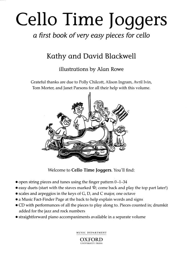 Blackwell, Kathy and David  - Cello Time Joggers, Book 1 - for Cello - Book- Oxford University Press Publication - Image 2