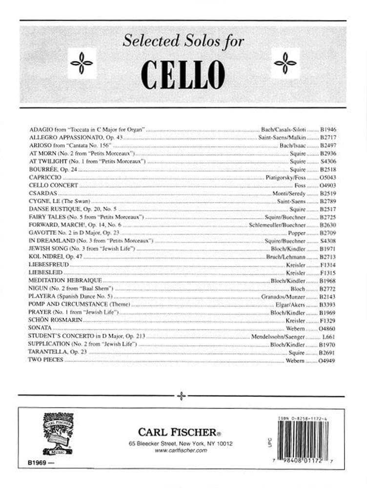 Bloch, Ernest - Prayer ( No 1 from Jewish Life ) for Cello and Piano - Arranged by Kindler - Fischer Edition - Image 4