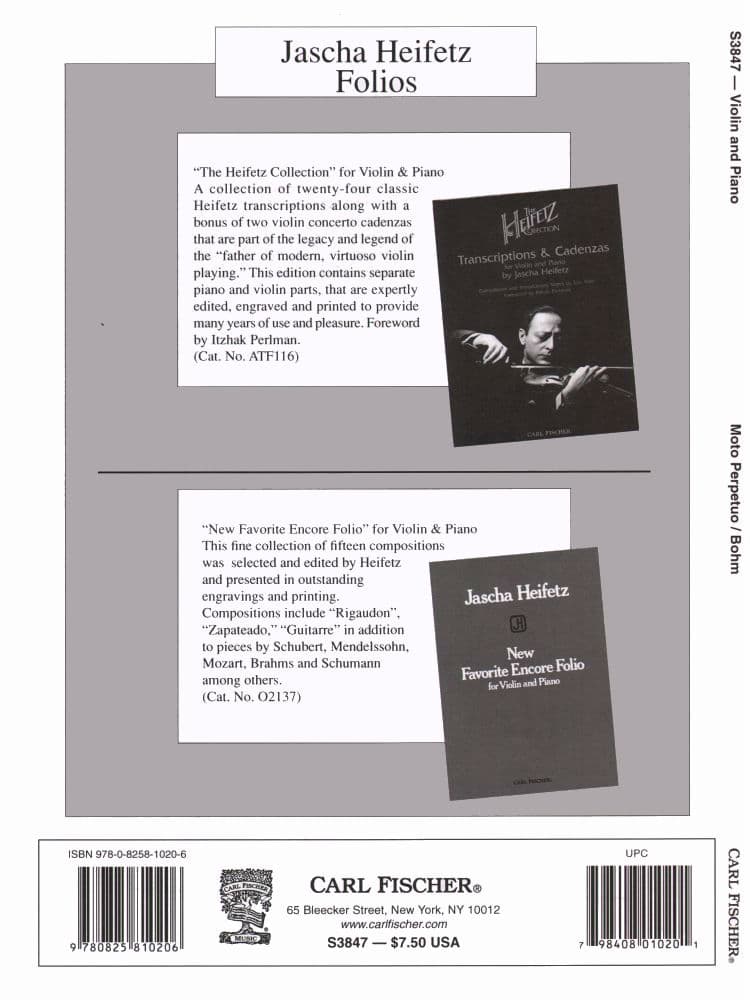 Bohm, Carl - Moto Perpetuo from "Suite III, No 6" - Violin and Piano - Carl Fischer Edition - Image 3
