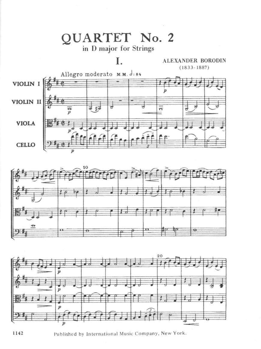 Borodin, Alexander - Quartet No 2 in D Major (1881) - Mini Score ONLY - International Edition - Image 2