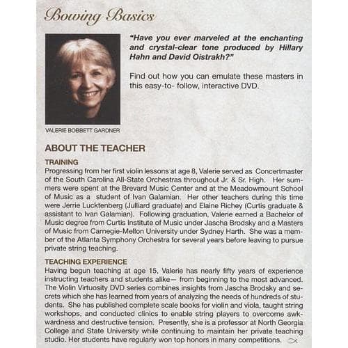Building Blocks of Violin Virtuosity Volume 2: Bowing Basics (Insights of Jascha Brodsky) - by Valerie Bobbett Gardner - Image 2