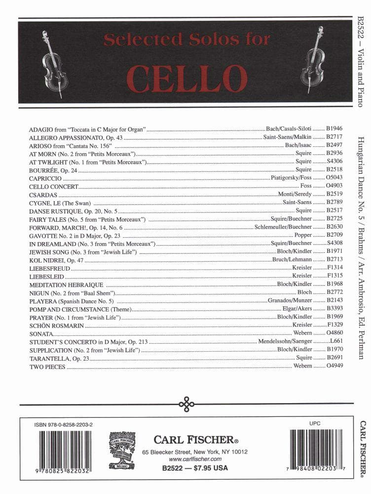 Brahms - Hungarian Dance No 5 - for Violin and Piano - edited by G Perlman - Carl Fischer - Image 3