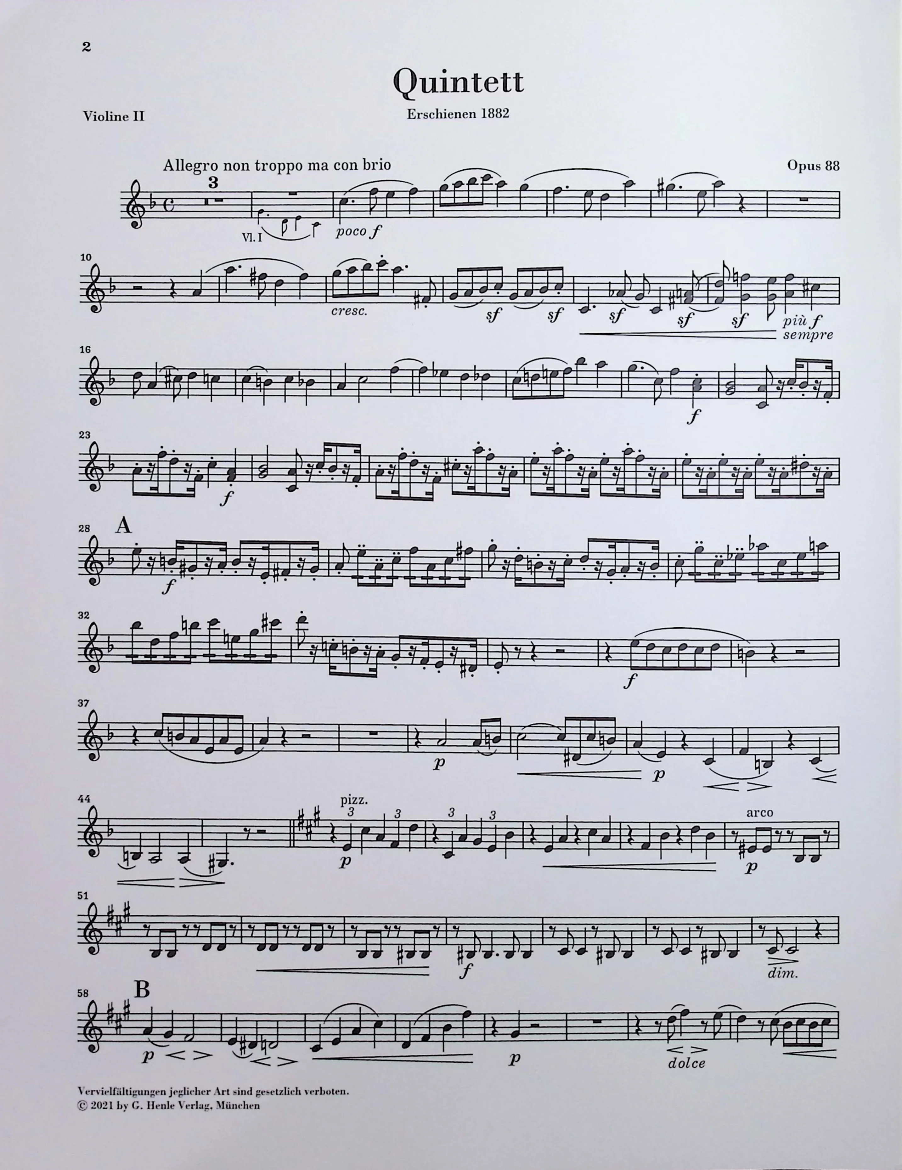 Brahms, Johannes - String Quintet no. 1 - Edited by Kirsch - G. Henle Verlag - Image 3