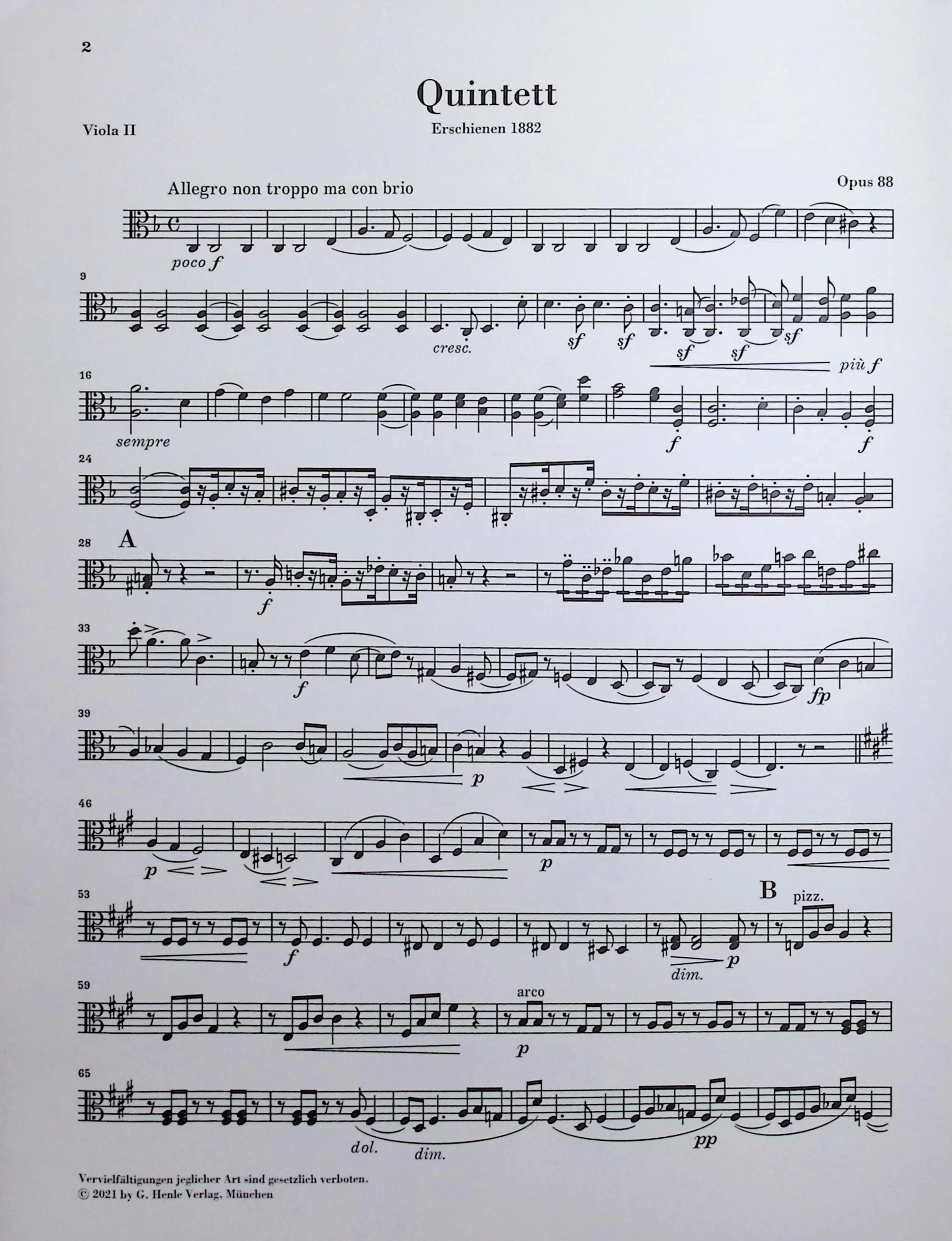 Brahms, Johannes - String Quintet no. 1 - Edited by Kirsch - G. Henle Verlag - Image 5