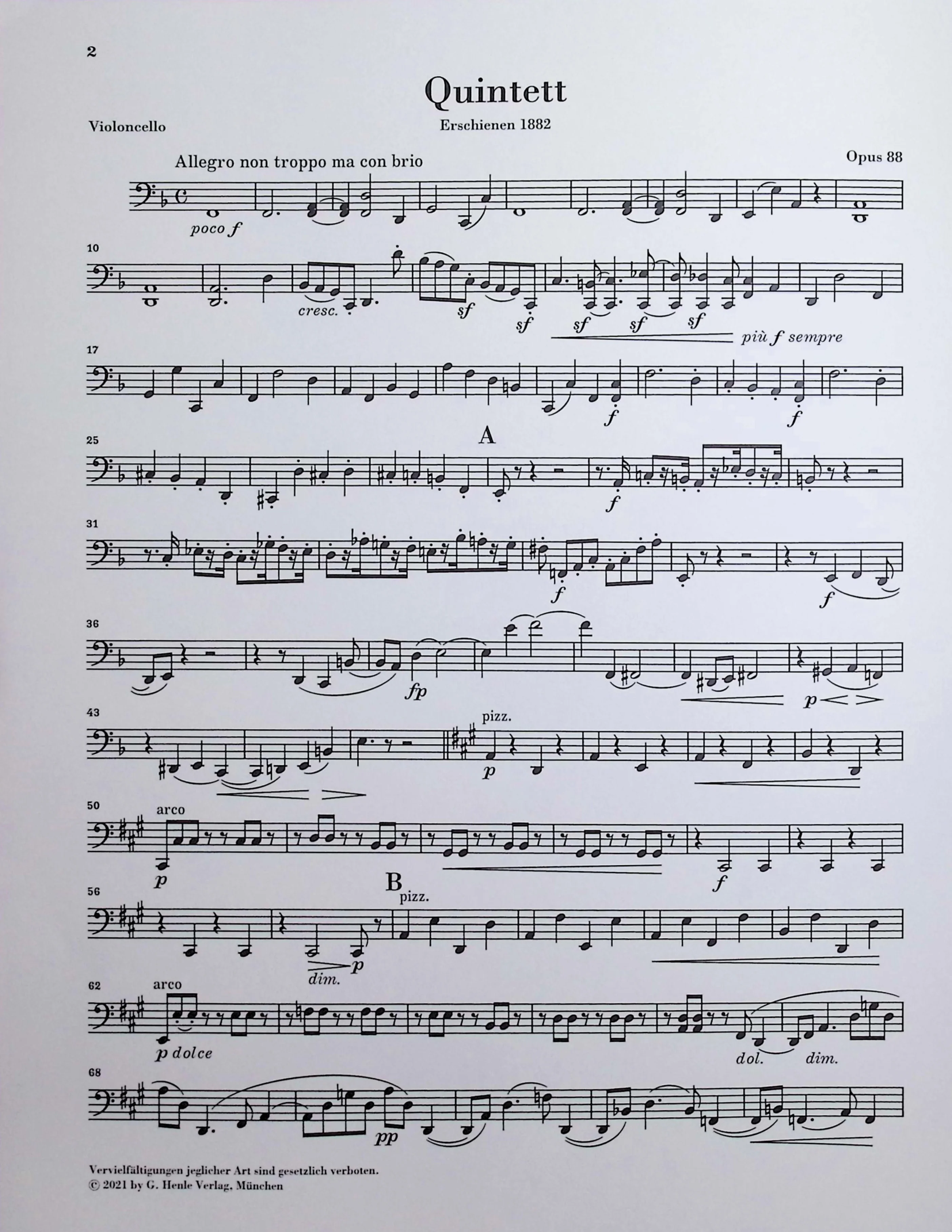 Brahms, Johannes - String Quintet no. 1 - Edited by Kirsch - G. Henle Verlag - Image 6