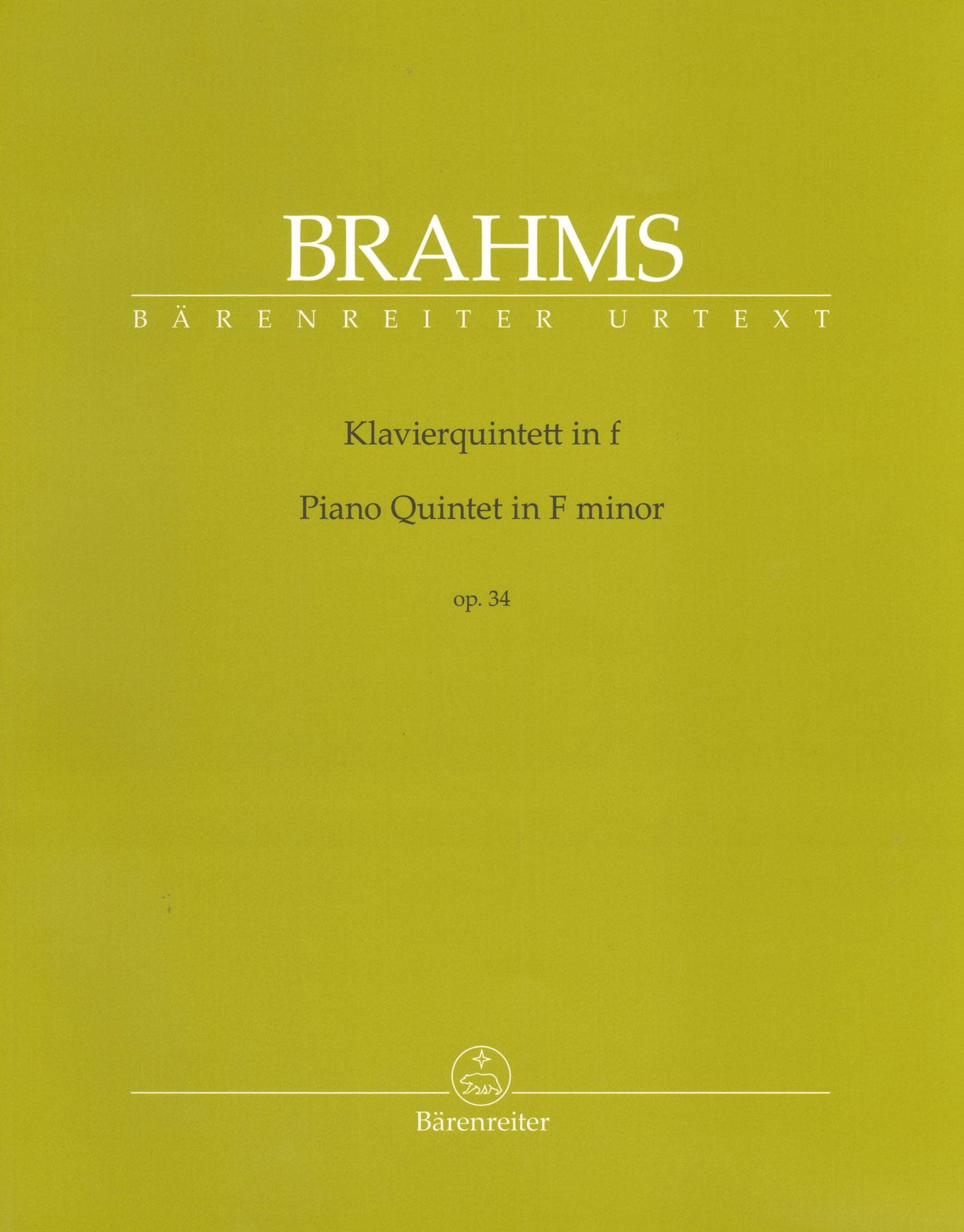 Brahms, Johannes - Piano Quintet in F minor, Op. 34 - Barenreiter Urtext