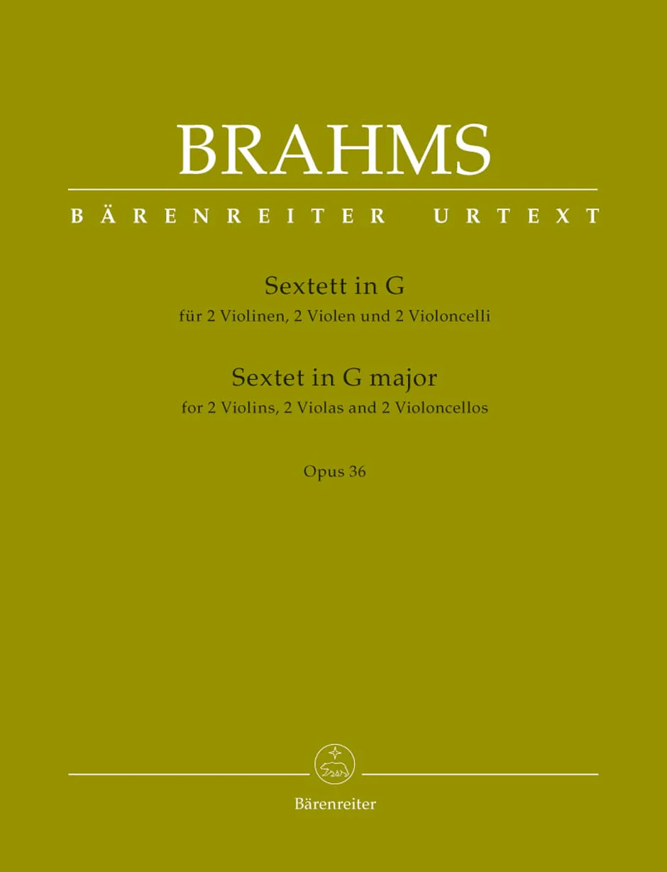Brahms, Johannes - Sextet in G Major, Op 36 for 2 Violins, 2 Violas and 2 Cellos - edited by Christopher Hogwood - Bärenreiter