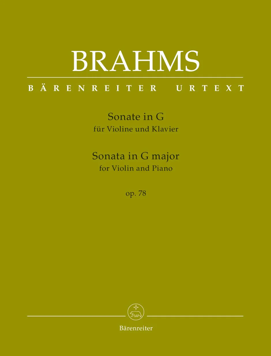 Brahms, Johannes - Sonata in G Major, Op 78 - for Violin and Piano - edited by Clive Brown and Neal Peres Da Costa - Barenreiter URTEXT