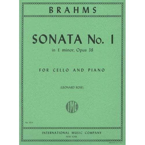 Brahms, Johannes - Sonata No 1 in e minor Op 38 for Cello and Piano - Arranged by Rose - International Edition