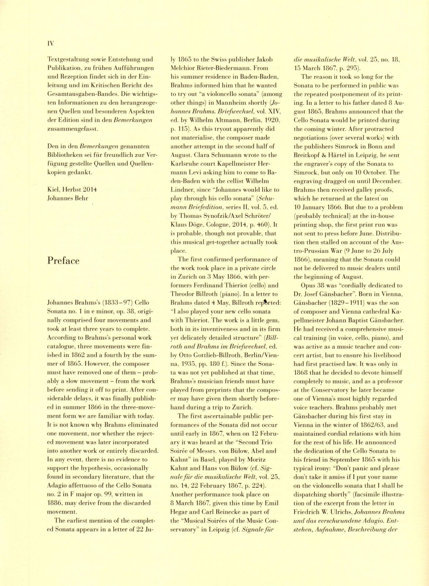 Brahms, Johannes - Sonata No 1 in e minor Op 38 for Cello and Piano - Henle Verlag URTEXT Edition - Image 3