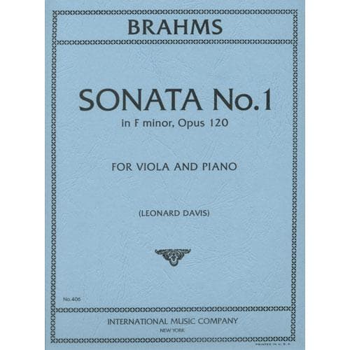 Brahms, Johannes - Sonata No 1 in f minor Op 120 for Viola and Piano - Arranged by Davis - International Edition