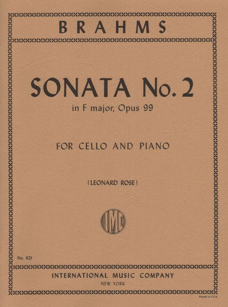 Brahms, Johannes - Cello Sonata No 2 in F Major, Op 99 - Cello and Piano - edited by Rose - International Music Company