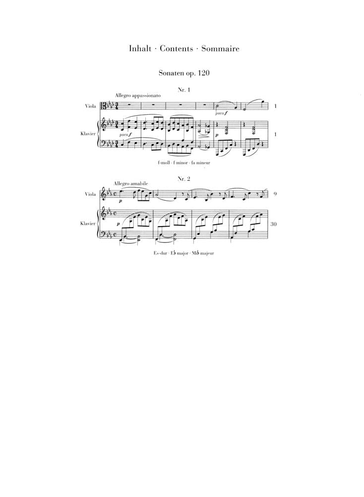 Brahms, Johannes - Sonatas Nos 1 and 2, Op 120 - for Viola and Piano - Henle Verlag URTEXT Edition - Image 2