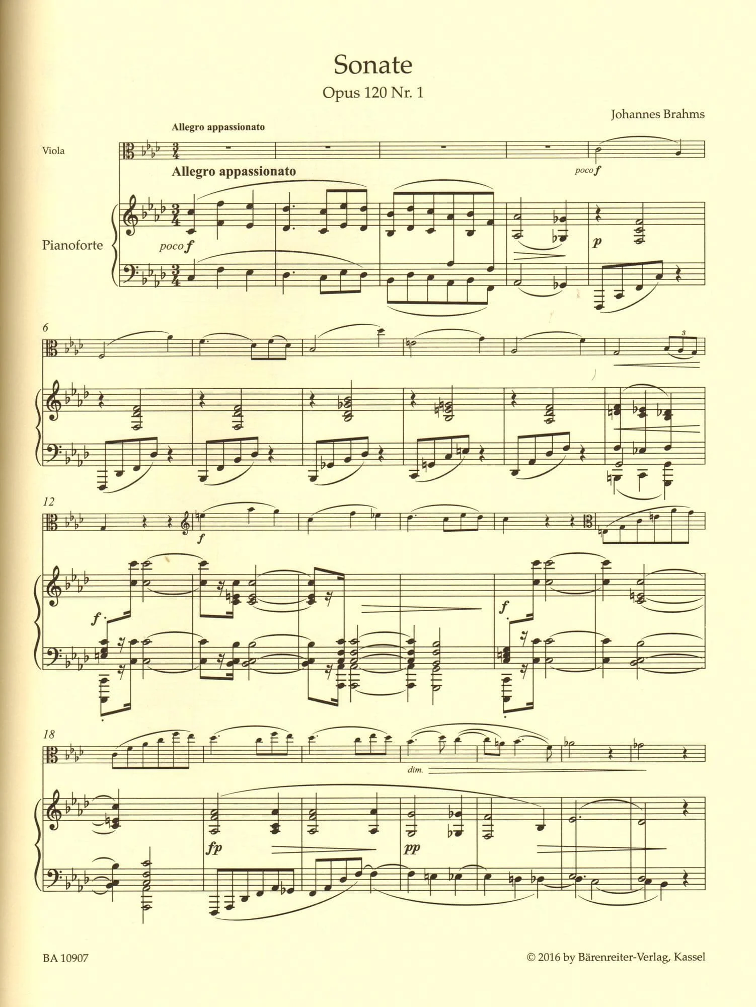 Brahms, Johannes - Sonatas in F Minor and E-flat Major, Op 120 - for Viola and Piano - edited by Clive Brown and Neal Peres Da Costa - Barenreiter URTEXT - Image 4