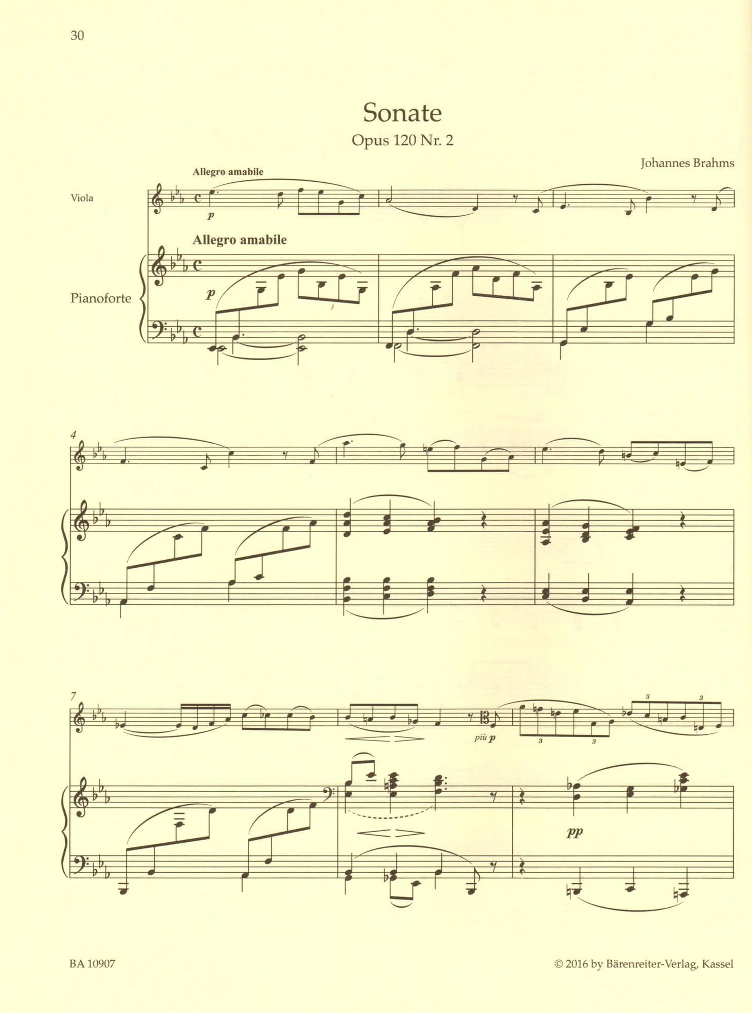 Brahms, Johannes - Sonatas in F Minor and E-flat Major, Op 120 - for Viola and Piano - edited by Clive Brown and Neal Peres Da Costa - Barenreiter URTEXT - Image 5