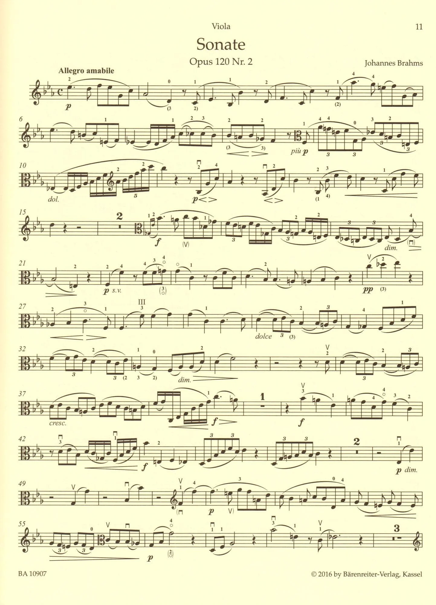 Brahms, Johannes - Sonatas in F Minor and E-flat Major, Op 120 - for Viola and Piano - edited by Clive Brown and Neal Peres Da Costa - Barenreiter URTEXT - Image 8