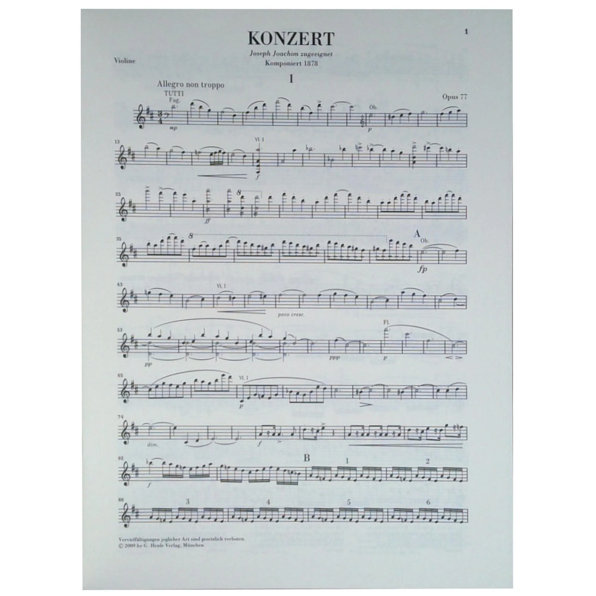 Brahms, Johannes - Violin Concerto in D Major Opus 77 - Violin and Piano - arranged by Frank Peter Zimmerman - G Henle Verlag - Image 3