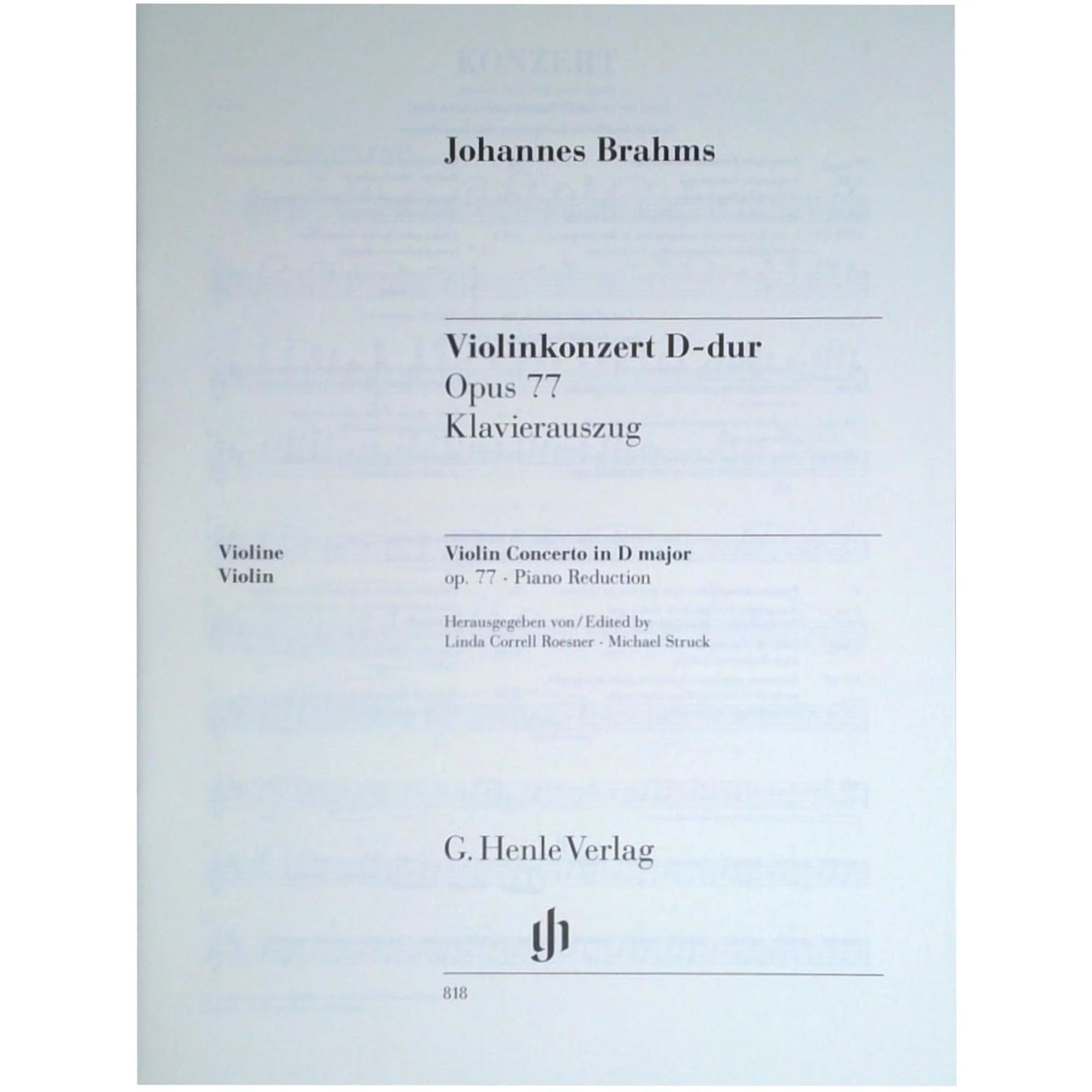 Brahms, Johannes - Violin Concerto in D Major Opus 77 - Violin and Piano - arranged by Frank Peter Zimmerman - G Henle Verlag - Image 6