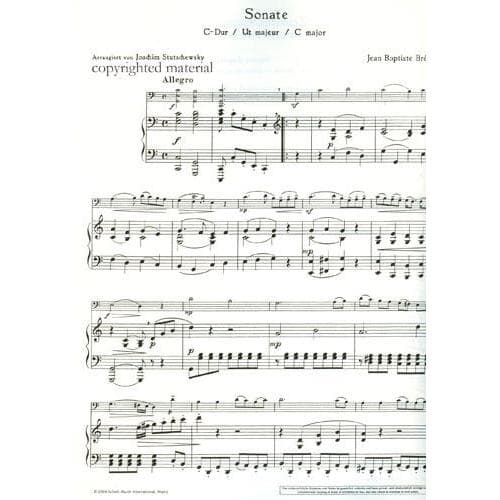 Breval, Jean Baptiste - Sonata in C Major for Viola and Piano - Arranged by Stutschewsky - Schott Edition - Image 2