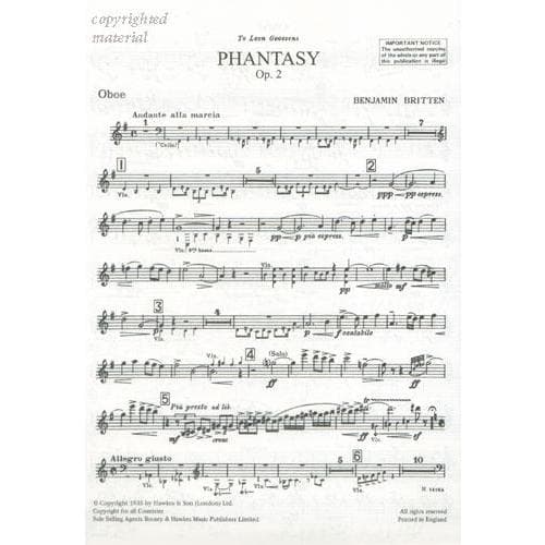 Britten, Benjamin - Phantasy Quartet Op 2 for Violin, Viola and Cello - Boosey & Hawkes Publication - Image 5