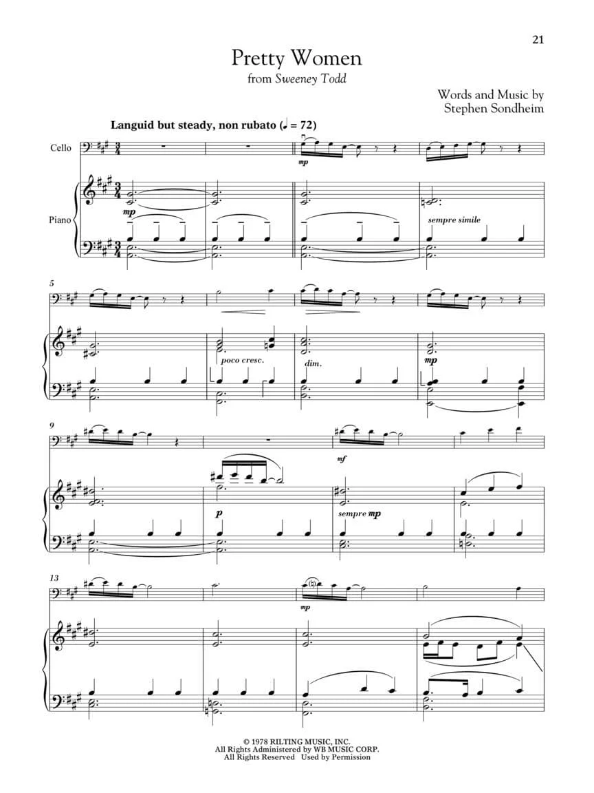 Broadway Songs for Classical Players: 12 Famous Melodies From The Stage - Cello and Piano - with Online Audio Accompaniment - Hal Leonard - Image 4