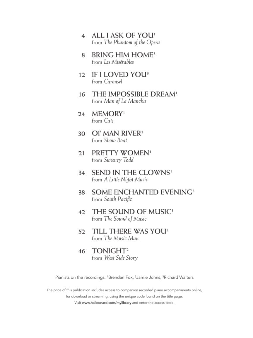 Broadway Songs for Classical Players: 12 Famous Melodies From The Stage - Violin and Piano - with Online Audio Accompaniment - Hal Leonard - Image 3