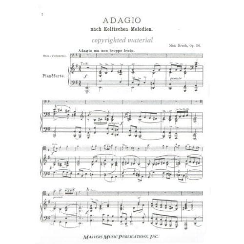 Bruch, Max - Adagio on Celtic Melodies Op 56 for Cello and Piano - Masters Music Publication - Image 2