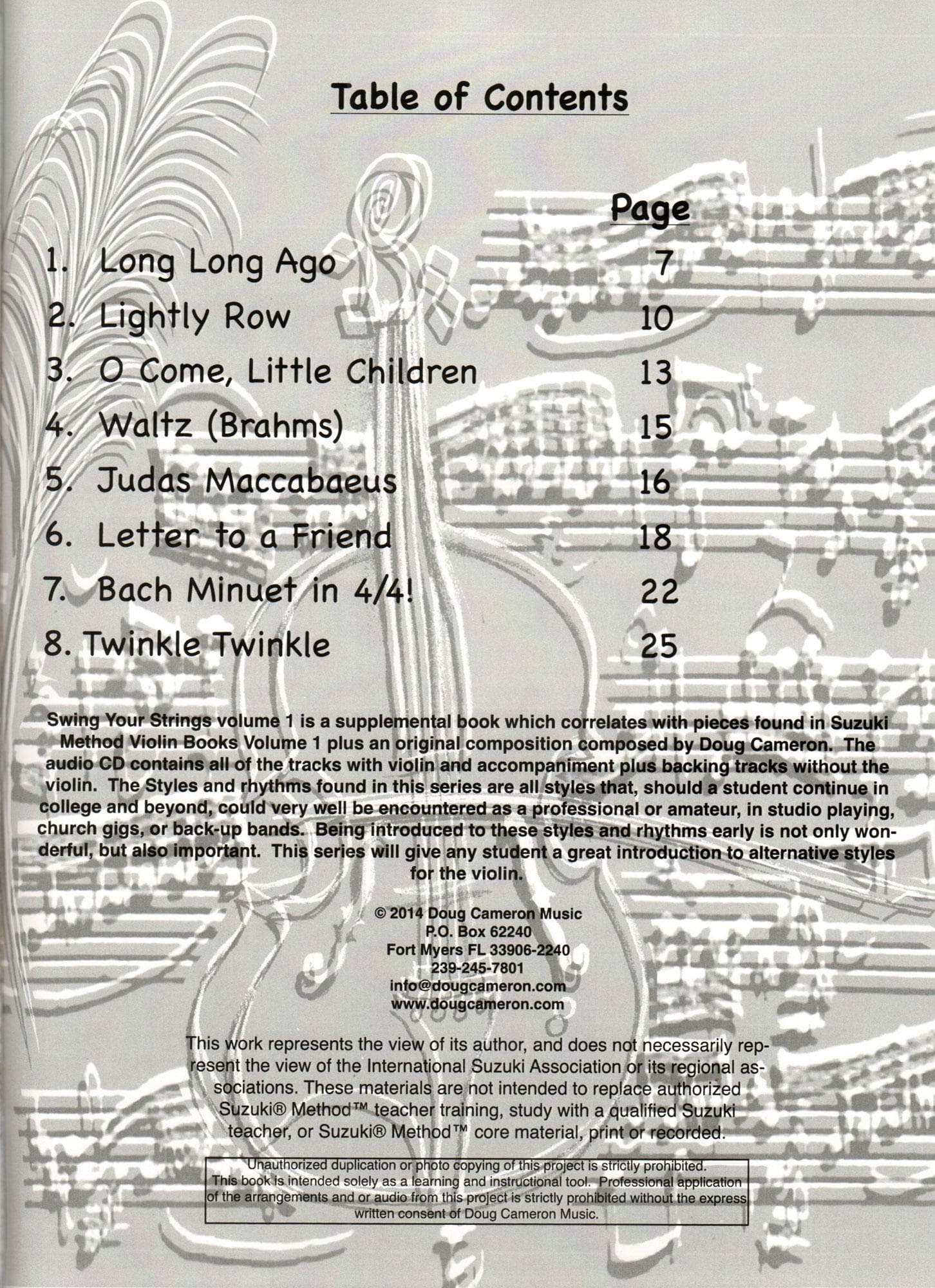 Cameron, Doug - Swing Your Strings, Volume 1: Alternative Styles for Suzuki Students - for Violin - Book/CD - Alfred - Image 2