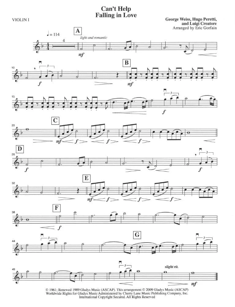Can't Help Falling in Love / Love Me Tender - String Quartet - Score and Parts - arranged by Eric Gorfain - String Letter Publishing - Image 2